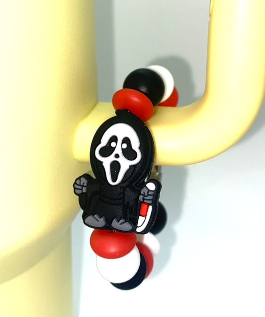 Ghost Face Scream Horror Villain Stanley Tumbler Cup Handle Charm