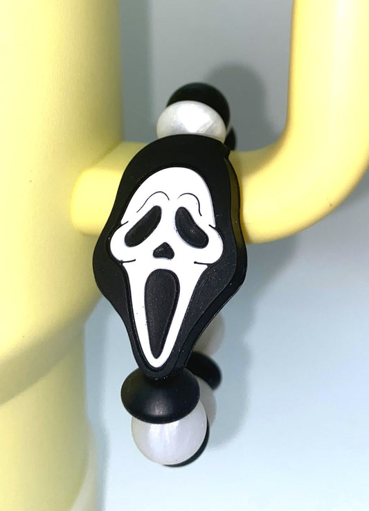 Ghost Face Scream Mask Horror Villain Stanley Tumbler Cup Handle Charm