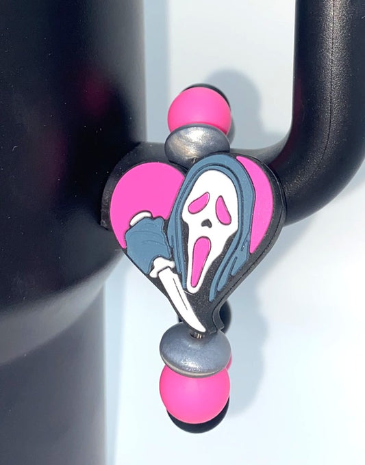 Slasher Love Ghost Face Scream Horror Stanley Tumbler Cup Handle Charm