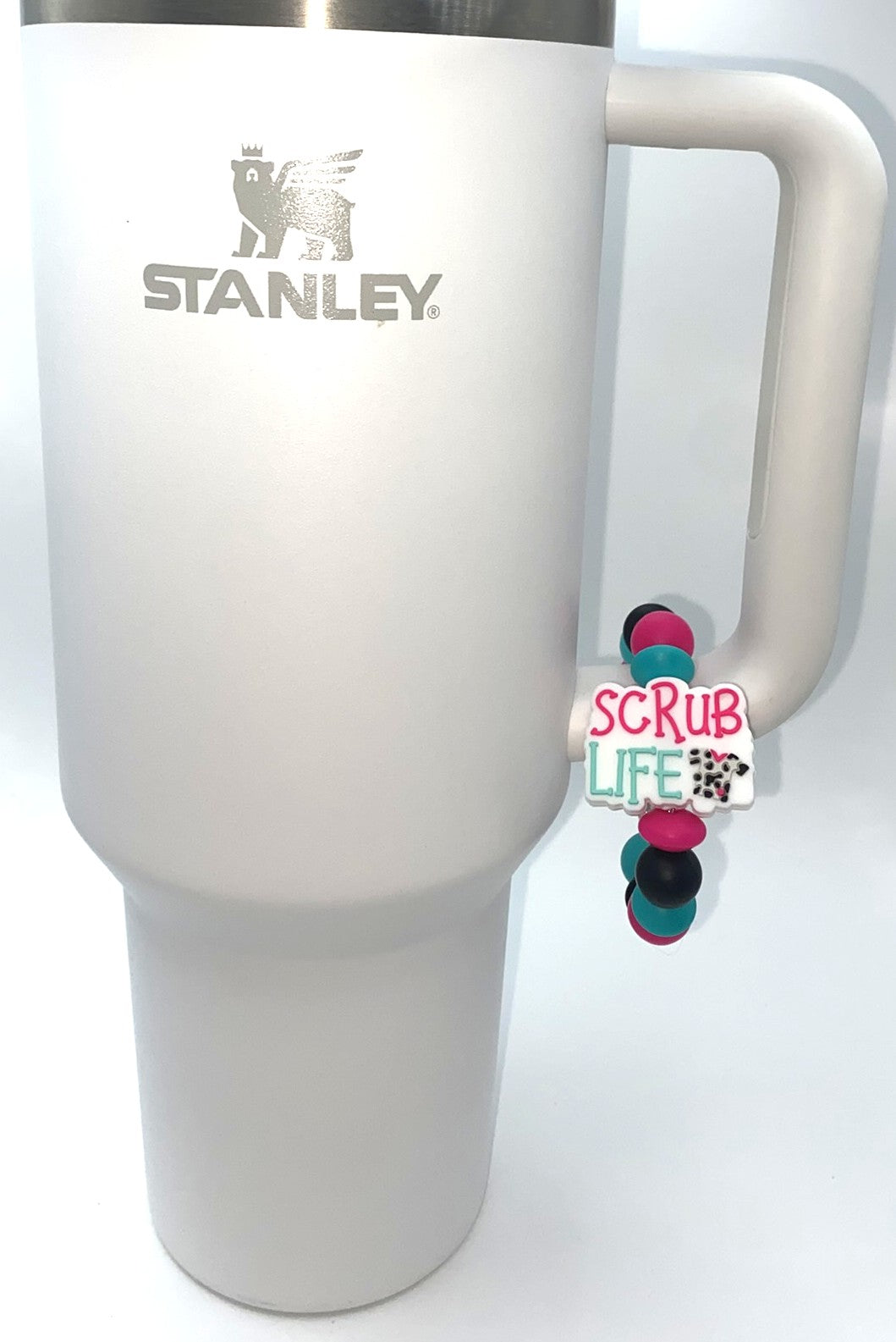 Scrub Life Cow Print Stanley Tumbler Cup Handle Charm