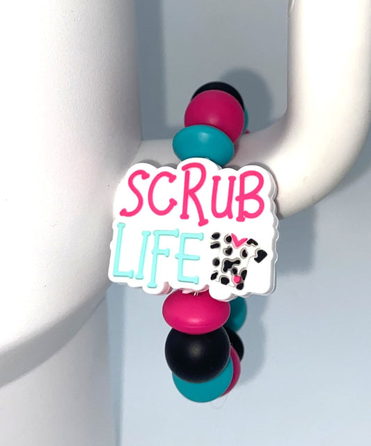 Scrub Life Cow Print Stanley Tumbler Cup Handle Charm