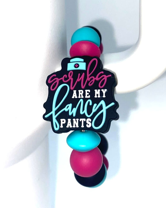 Scrubs Are My Fancy Pants Stanley Tumbler Cup Handle Charm