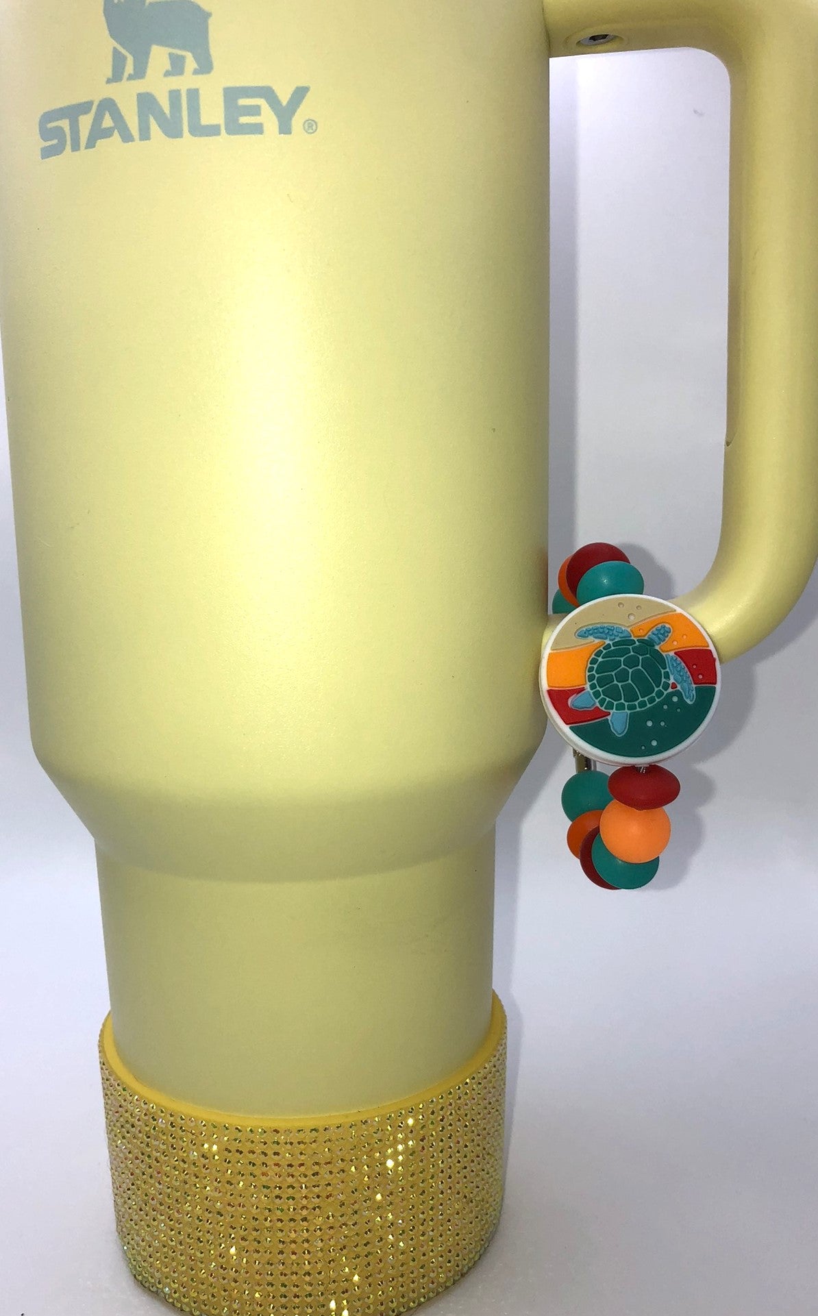 Colorful Sea Turtle Round Stanley Tumbler Cup Handle Charm