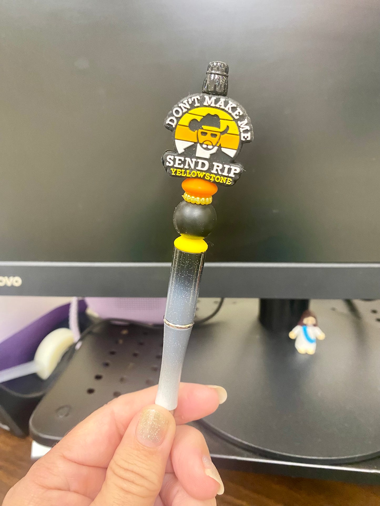 Don't make Me Send Rip Yellowstone Beaded Pen