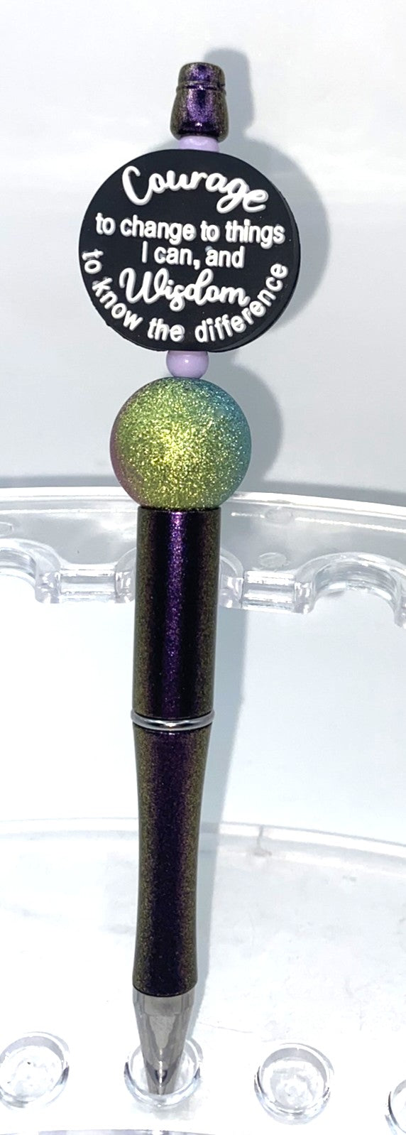 Serenity Prayer Recovery Double Sided Beaded Pen