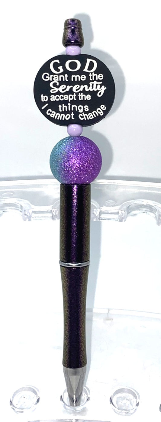 Serenity Prayer Recovery Double Sided Beaded Pen