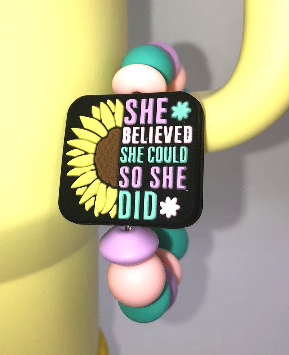 She Believed She Could So She Did Stanley Tumbler Cup Handle Charm