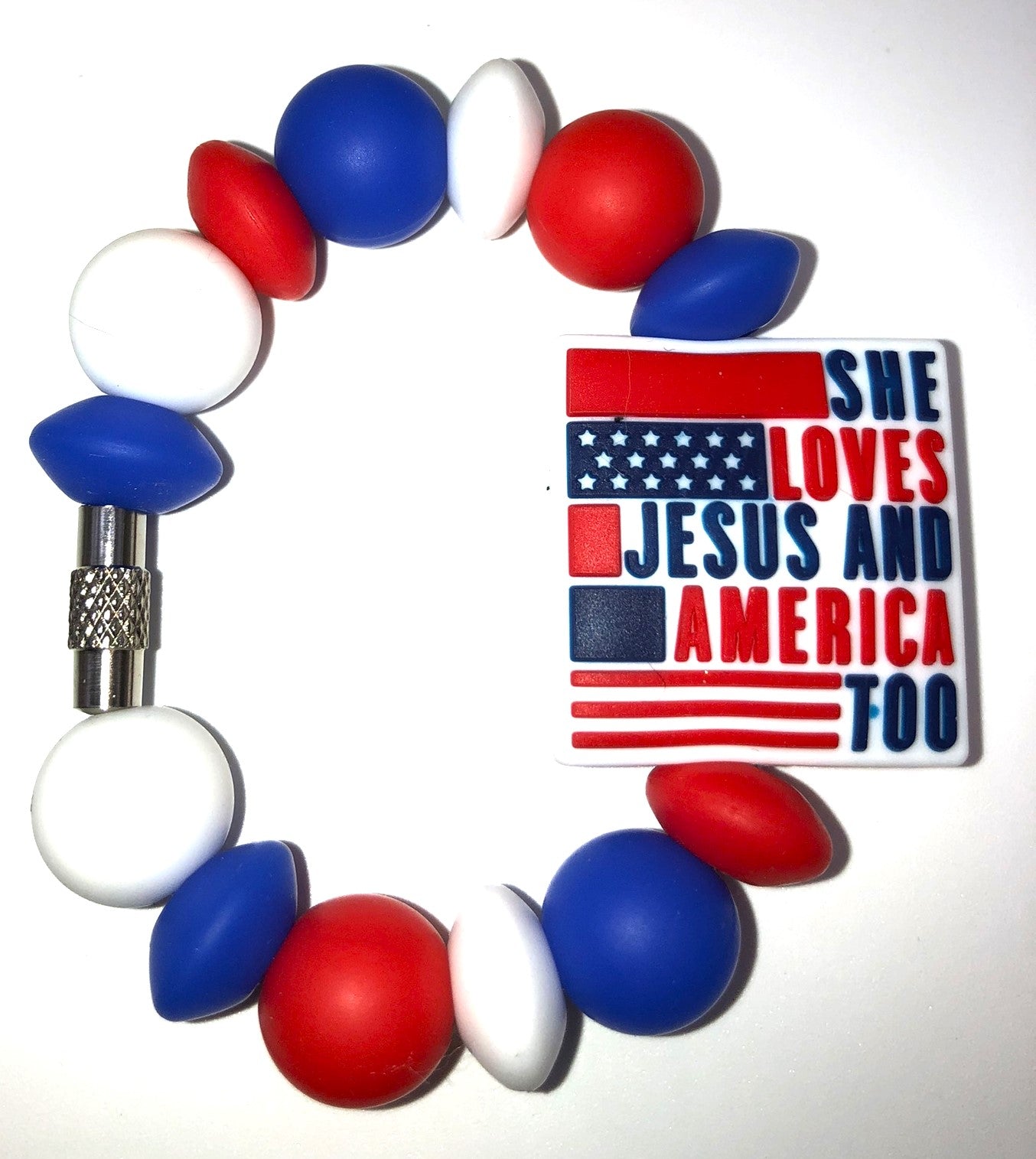 She Loves Jesus And America Too Stanley Tumbler Cup Handle Charm