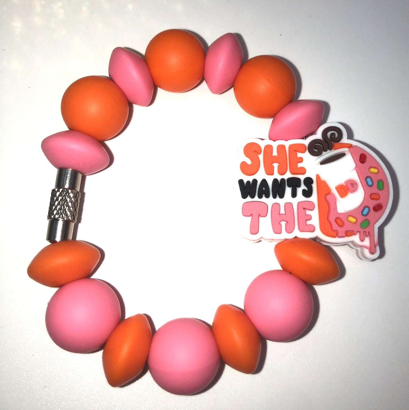 She Wants The D Coffee Donuts Stanley Tumbler Cup Handle Charm