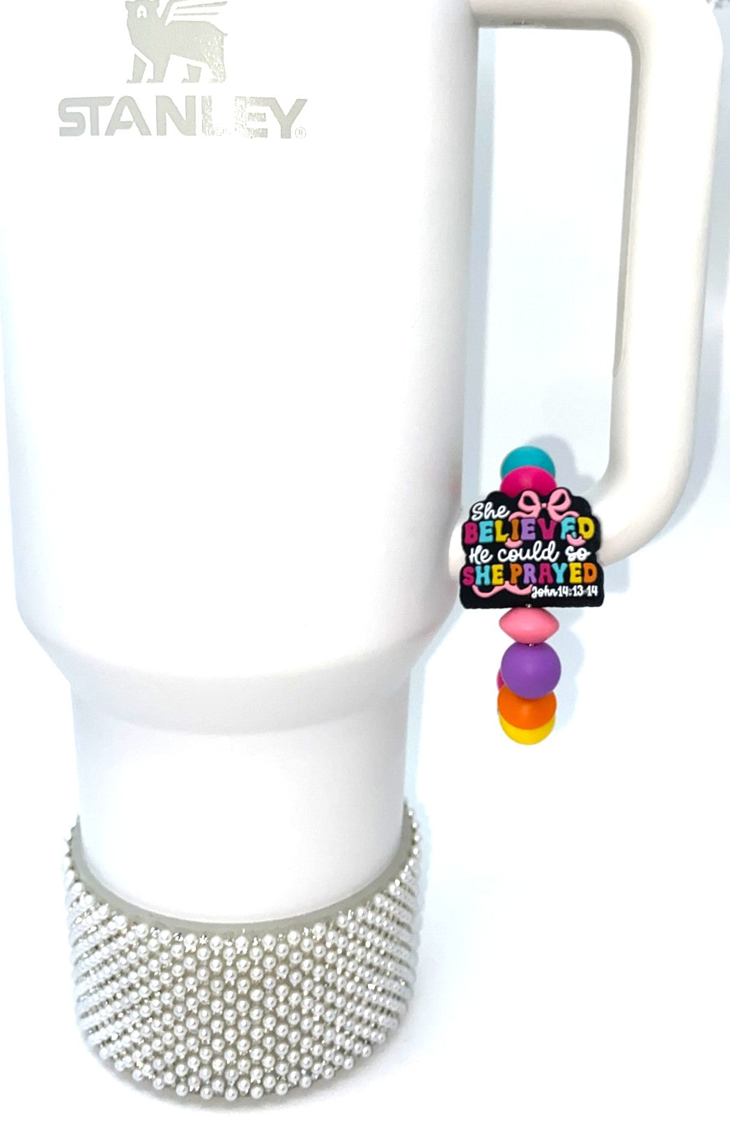 She Believed He Could So She Prayed John 14:13-14 Stanley Tumbler Cup Handle Charm