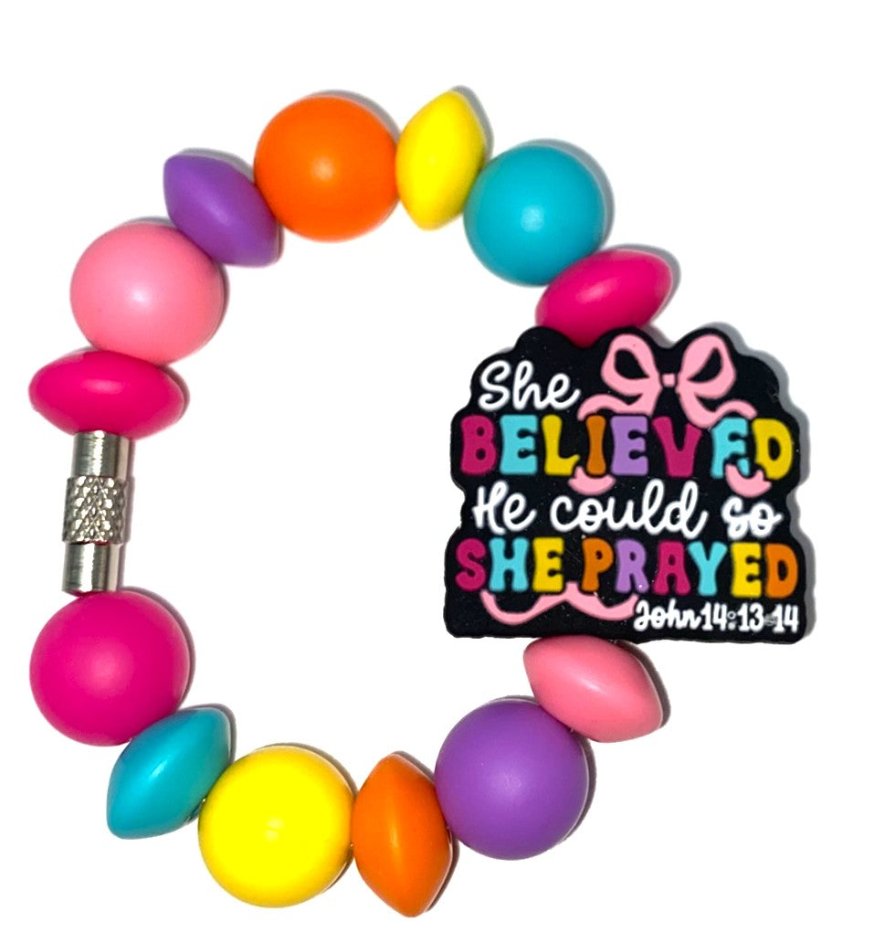She Believed He Could So She Prayed John 14:13-14 Stanley Tumbler Cup Handle Charm