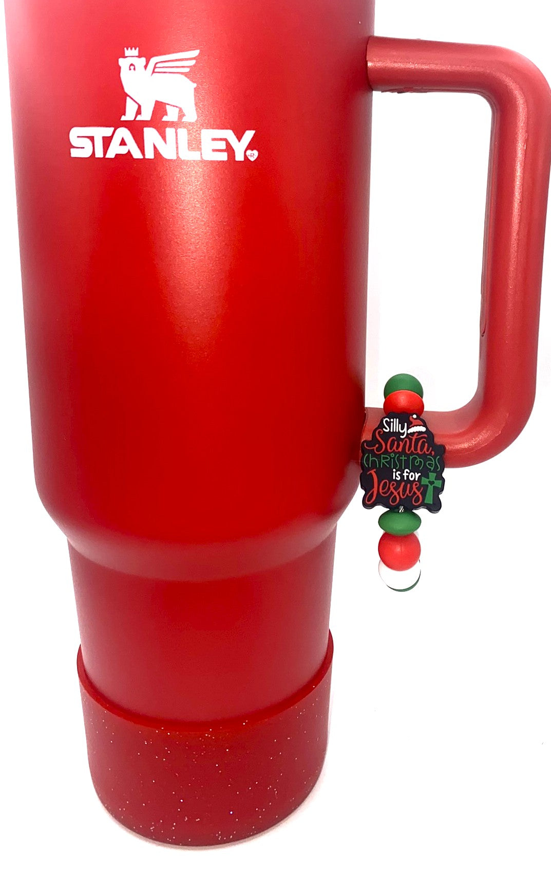 Silly Santa Christmas Is For Jesus Stanley Tumbler Cup Handle Charm