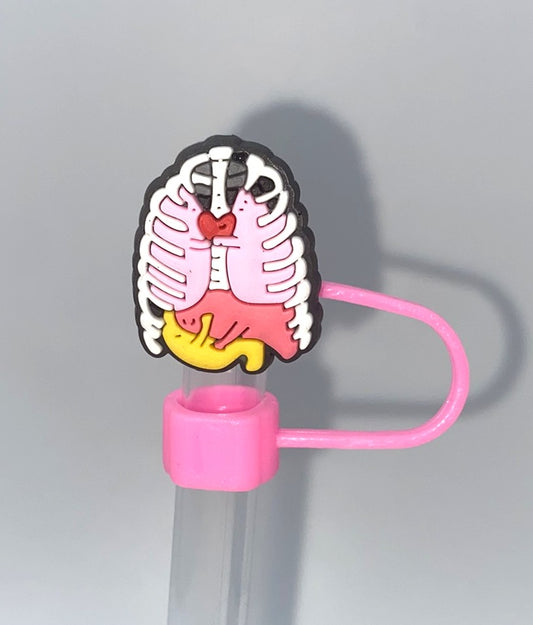 Skeletal Chest Cavity Medical Straw Topper