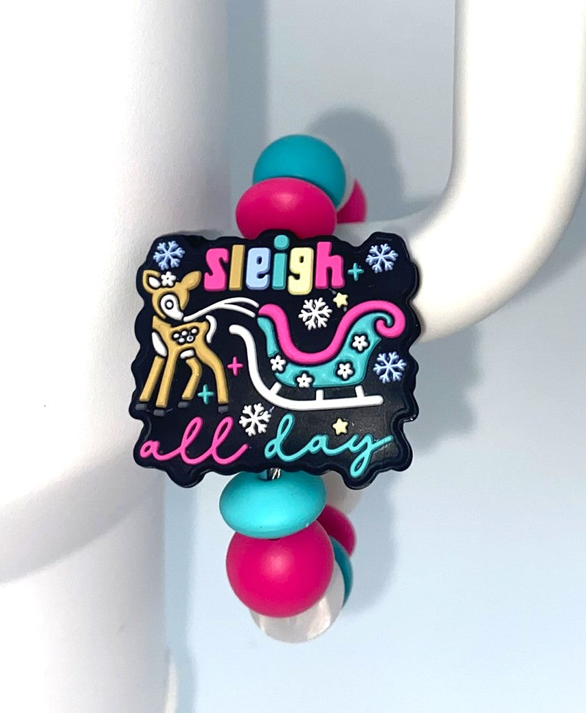 Sleigh All Day Christmas Stanley Tumbler Cup Handle Charm