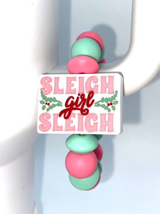 Sleigh Girl Sleigh Christmas Stanley Tumbler Cup Handle Charm