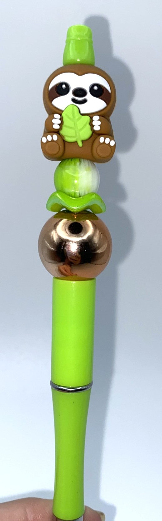 Sloth w/Leaf 3D Beaded Pen