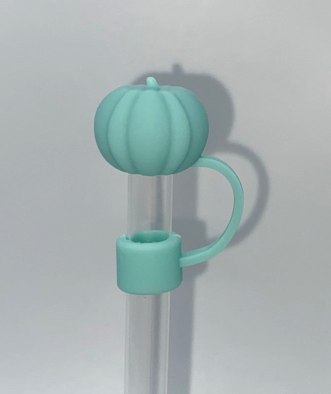 Light Teal Pumpkin 3D Fall Straw Topper