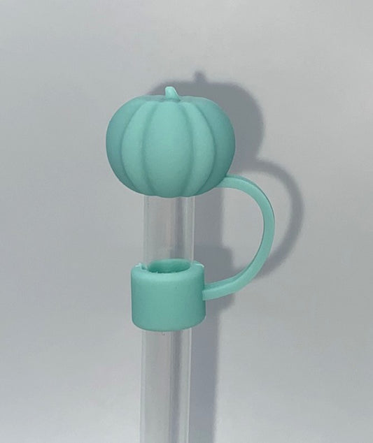 Light Teal Pumpkin 3D Fall Straw Topper