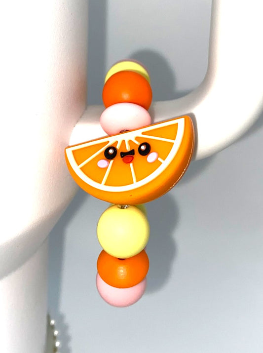 Smiling Orange Slice 3D Stanley Tumbler Cup Handle Charm