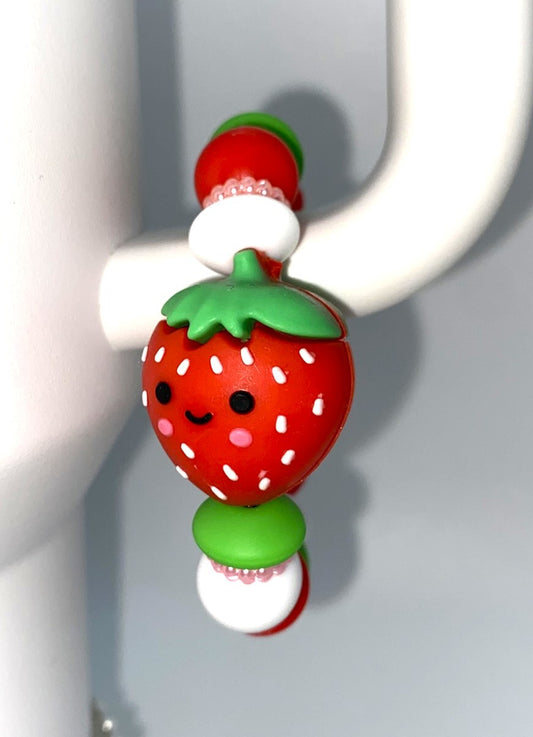 Smiling Strawberry 3D Stanley Tumbler Cup Handle Charm