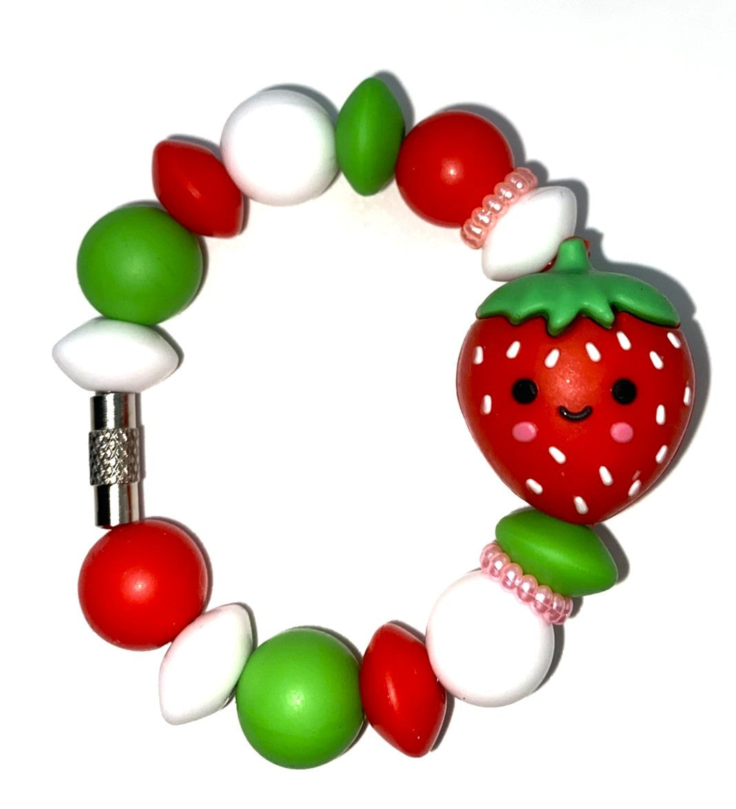 Smiling Strawberry 3D Stanley Tumbler Cup Handle Charm