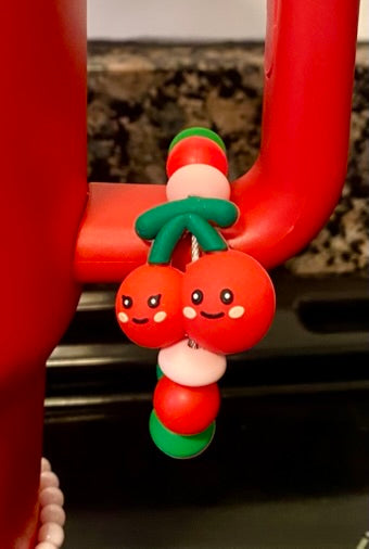 Smiling Cherries 3D Stanley Tumbler Cup Handle Charm