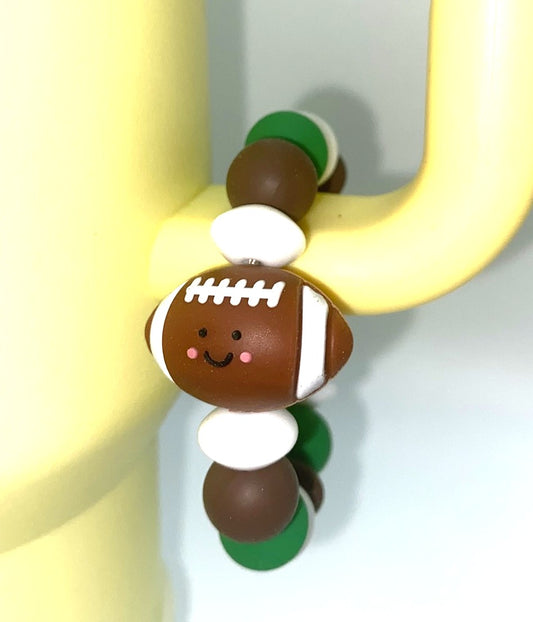 Smiling Football Stanley Tumbler Cup Handle Charm