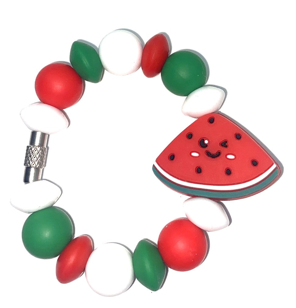 Smiling Red Watermelon Slice Stanley Tumbler Cup Handle Charm