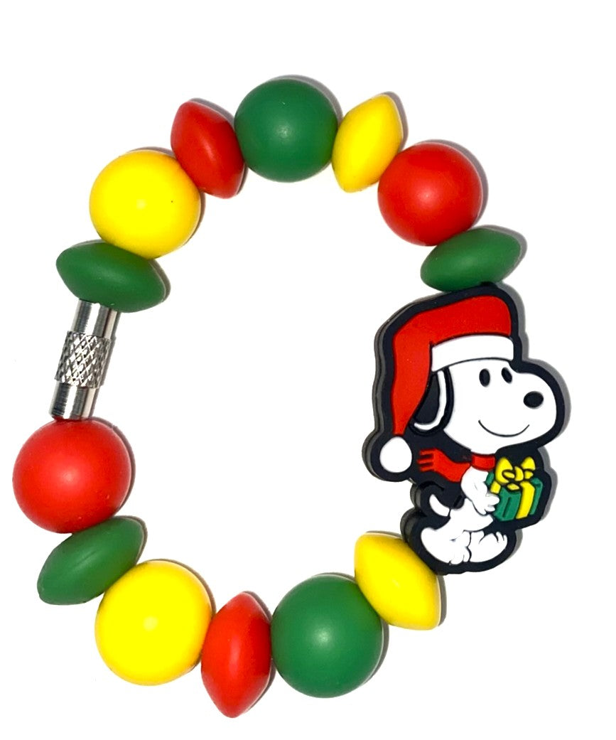 Santa Beagle Cartoon Dog w/Christmas Present Stanley Tumbler Cup Handle Charm
