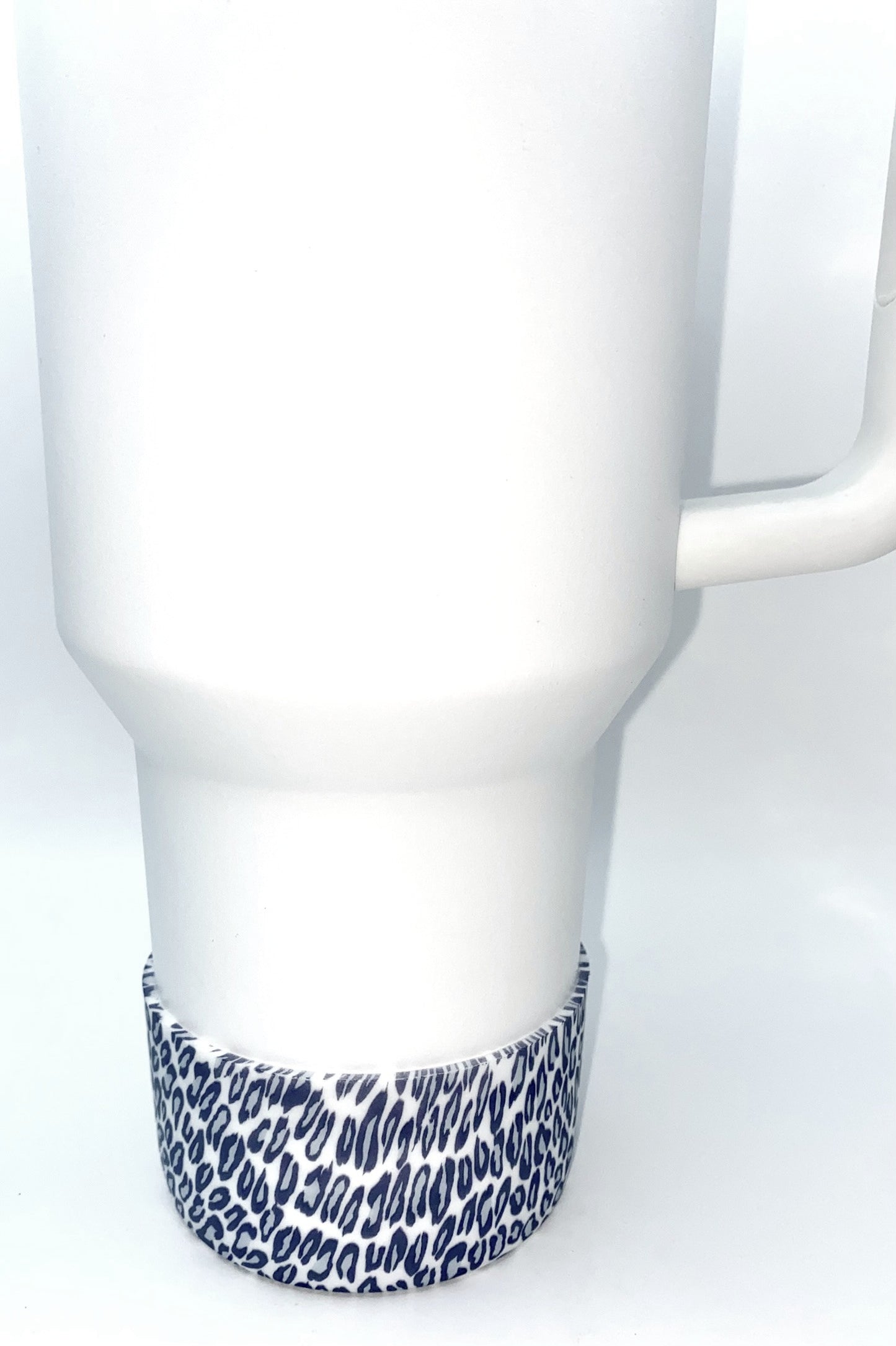 Leopard Print Snowfall Gray Blue Stanley Tumbler Boot Sleeve #32