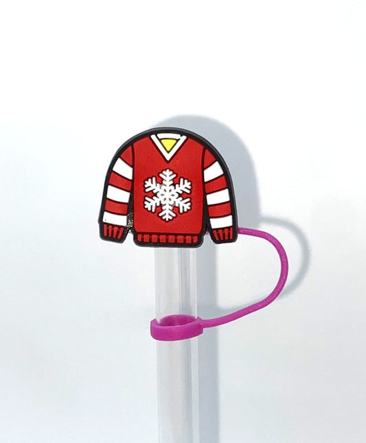 Snowflake Christmas Sweater Straw Topper