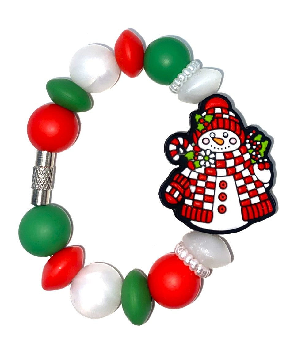 Checkered Snowman Winter Stanley Tumbler Cup Handle Charm