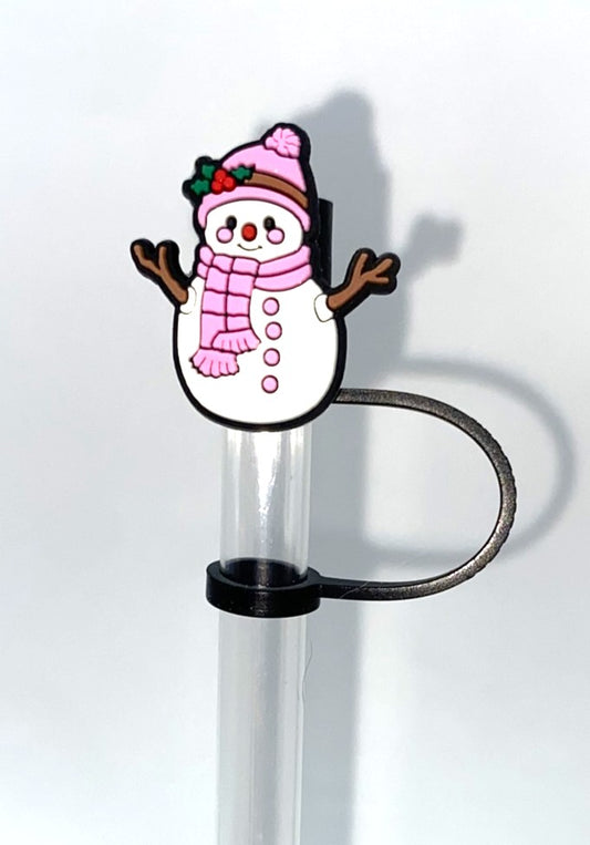 Snowman Girl Straw Topper