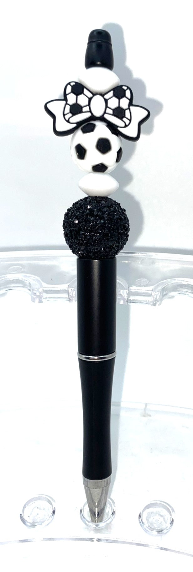 Soccer Bow Beaded Pen