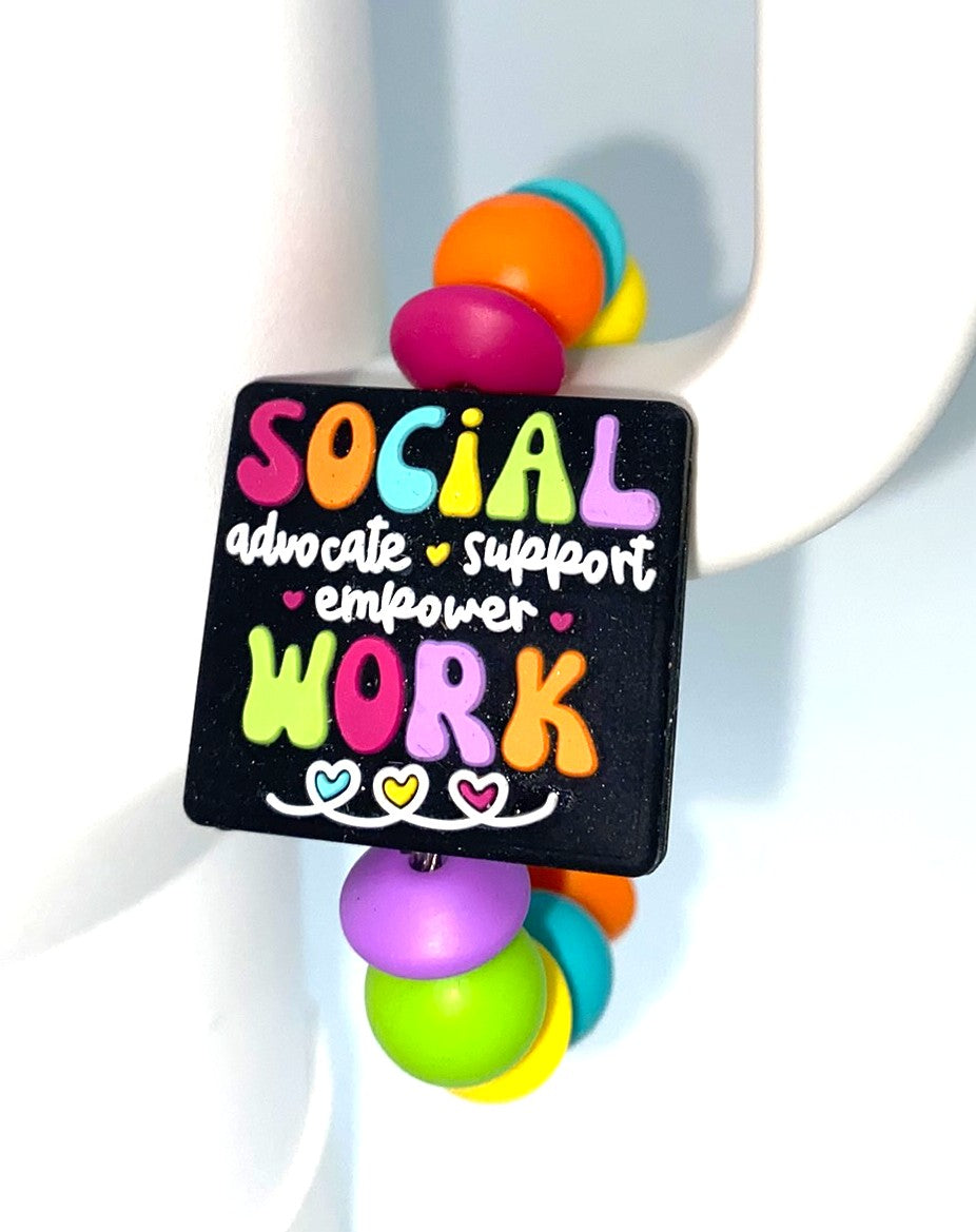 Social Work Advocate Support Empower Stanley Tumbler Cup Handle Charm