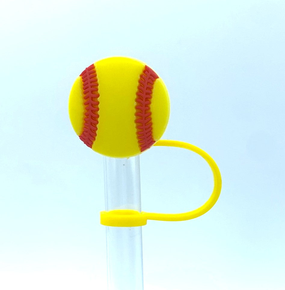 Softball Sports Straw Topper