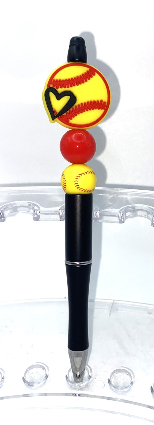 Softball Love Beaded Pen