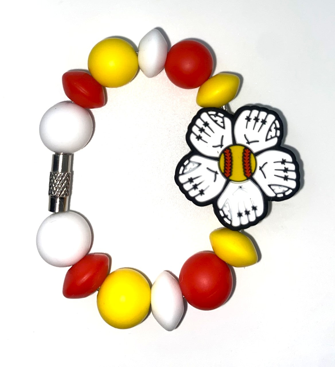 Softball & Gloves Flower Stanley Tumbler Cup Handle Charm