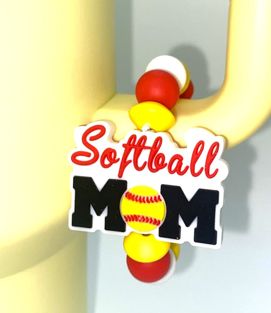 Softball Mom Stanley Tumbler Cup Handle Charm