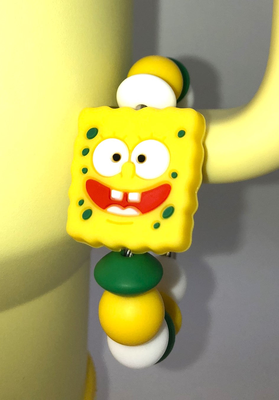 Spongy Guy Cartoon Stanley Tumbler Cup Handle Charm