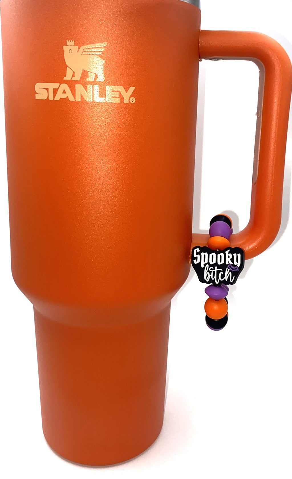 Spooky Bitch w/Purple Bat Stanley Tumbler Cup Handle Charm