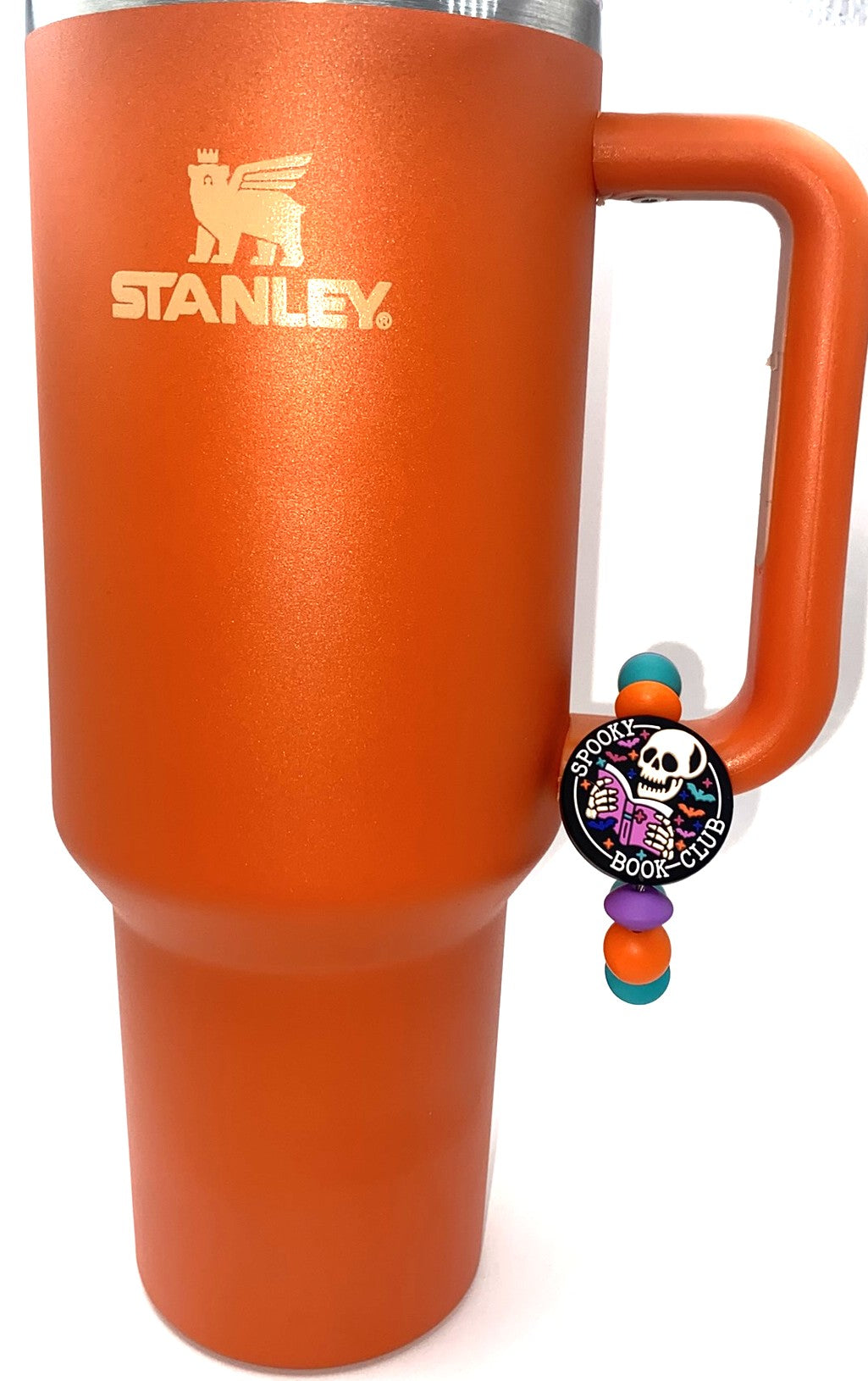 Spooky Book Club Skeleton Stanley Tumbler Cup Handle Charm