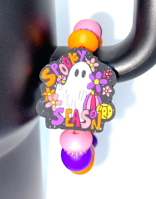Spooky Season Ghost Glitter Stanley Tumbler Cup Handle Charm
