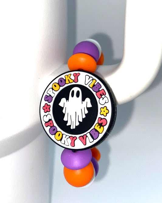 Spooky Vibes Ghost Halloween Stanley Tumbler Cup Handle Charm