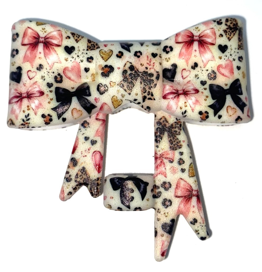 Spotted Sweetheart Coquette Bows Bow Straw Topper