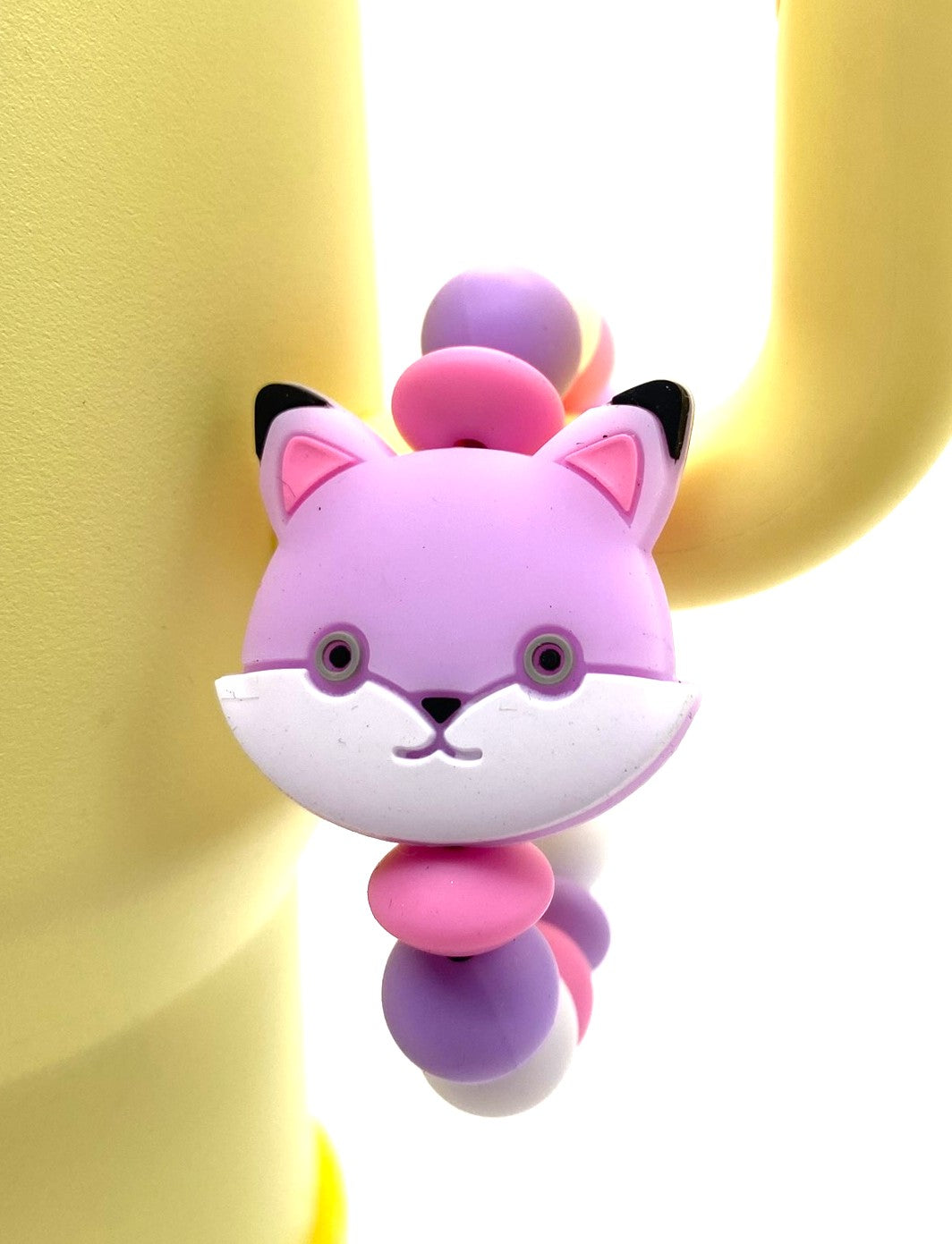 Squish Cat Face Purple Kitty Stanley Cup Tumbler Handle Charm