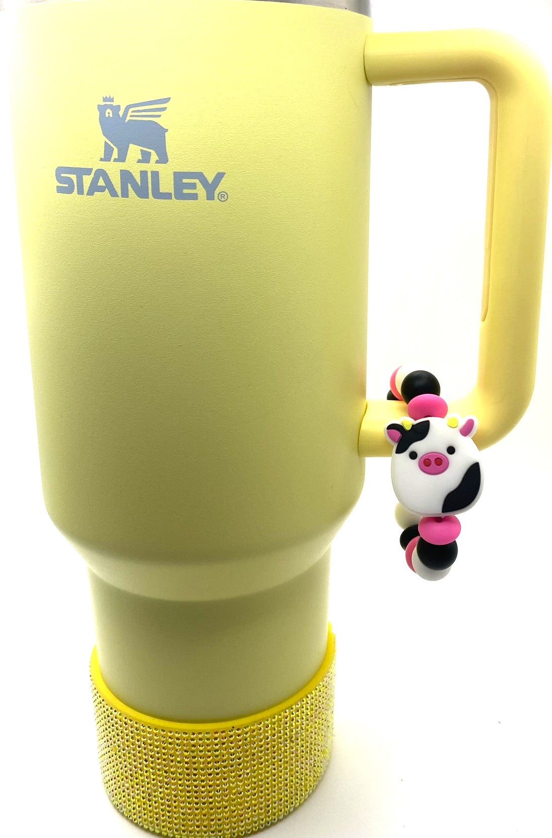 Squish Cow Black & White Stanley Tumbler Cup Handle Charm