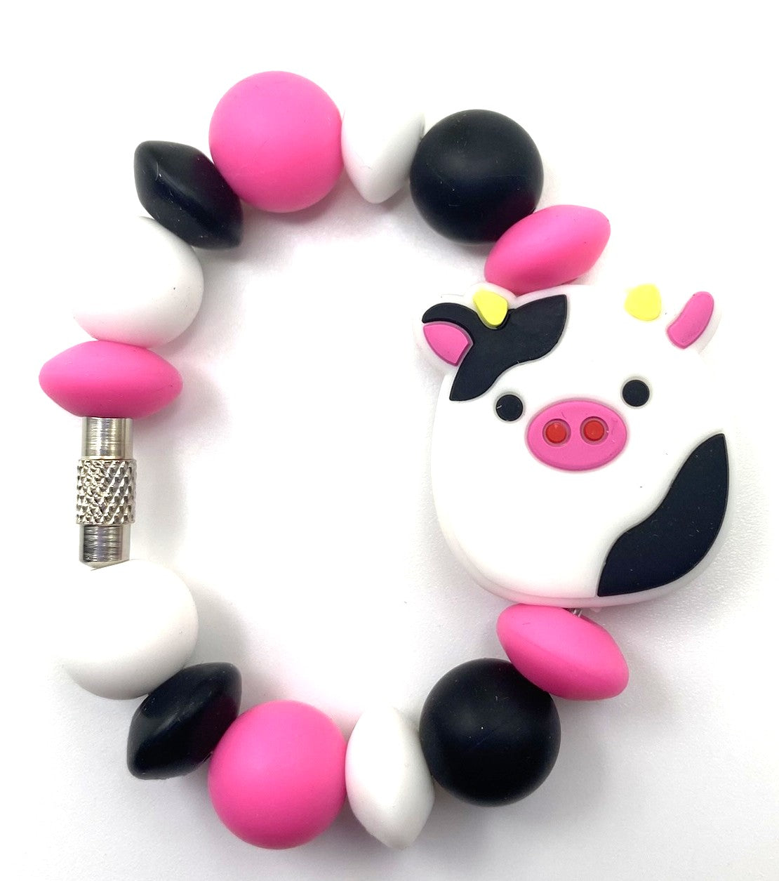 Squish Cow Black & White Stanley Tumbler Cup Handle Charm