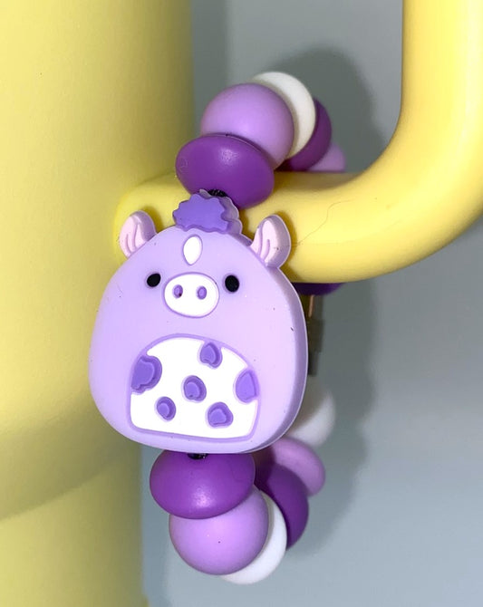 Squish Horse Purple Stanley Tumbler Cup Handle Charm