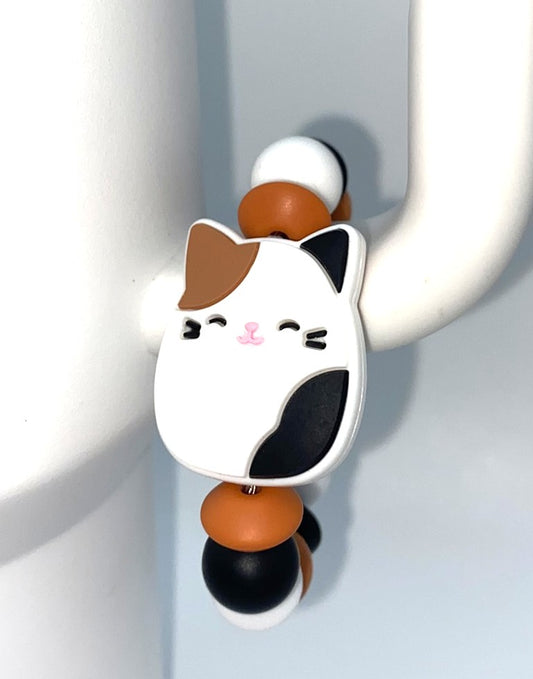 Squish Calico Cat Stanley Tumbler Cup Handle Charm